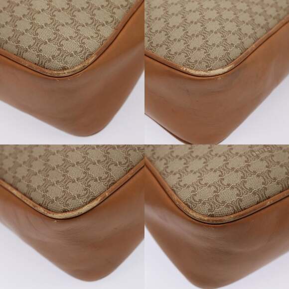 CELINE Macadam Canvas Shoulder Bag Beige Gold - Picture 10 of 12